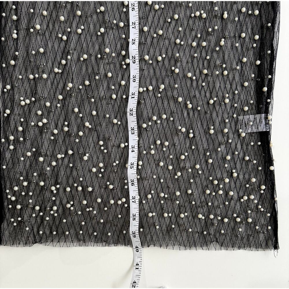 Hot & Delicious Black Sheer pearl dress/cover up L - Picture 12 of 12